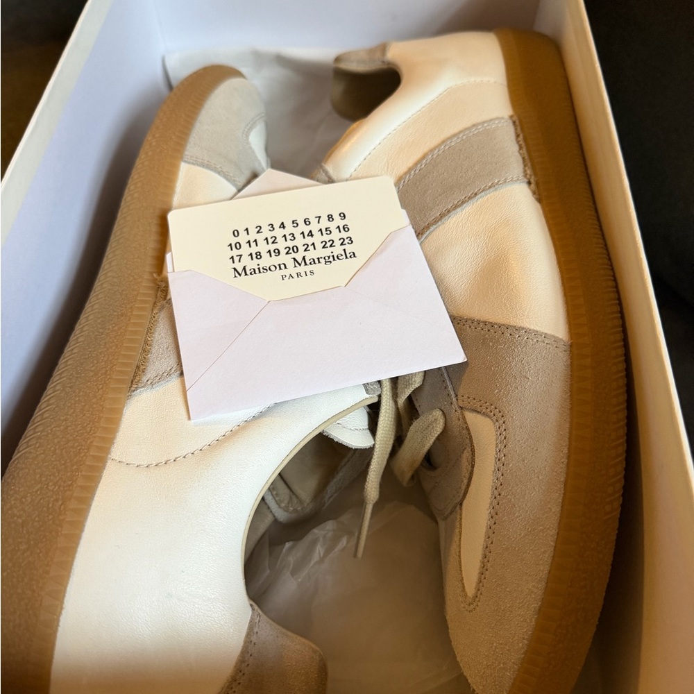 Maison Martin Margiela Cream and Tan Sneakers